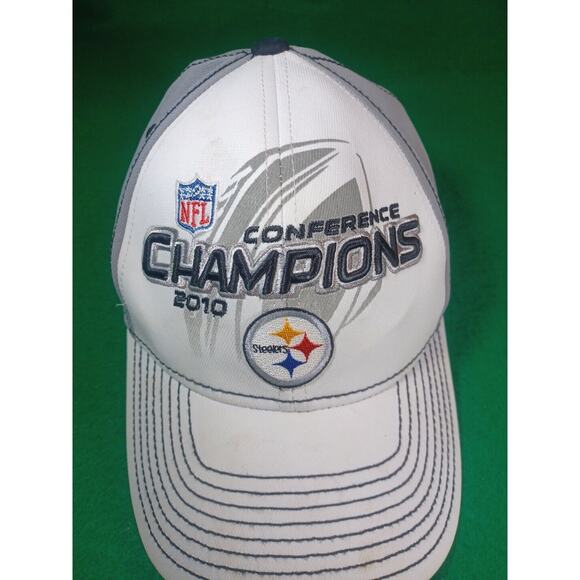 Pittsburgh Steelers 2010 AFC Conference Champions Hat Super Bowl XLV Reebok binD - Picture 8 of 11